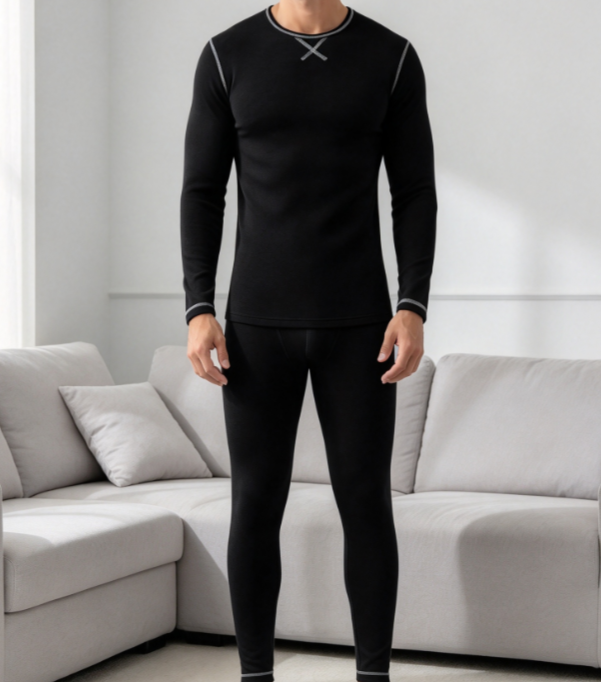 1 Men's Thermal Underwear Shirt Long Sleeve Wool Base Layer Crewneck Top - Image 1