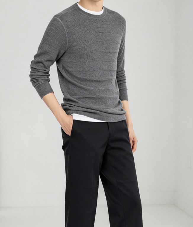 3 Men's Slim Fit Waffle Knit Thermal Shirt Long Sleeve with Ribbed Trim - Image 1