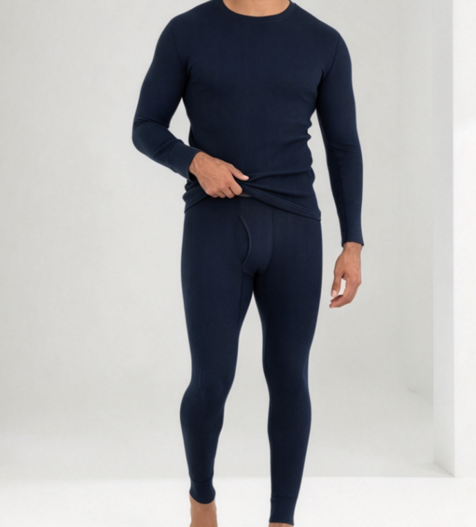 33 Men's Waffle Knit Thermal Underwear Set Shirt and Pants - Image 1