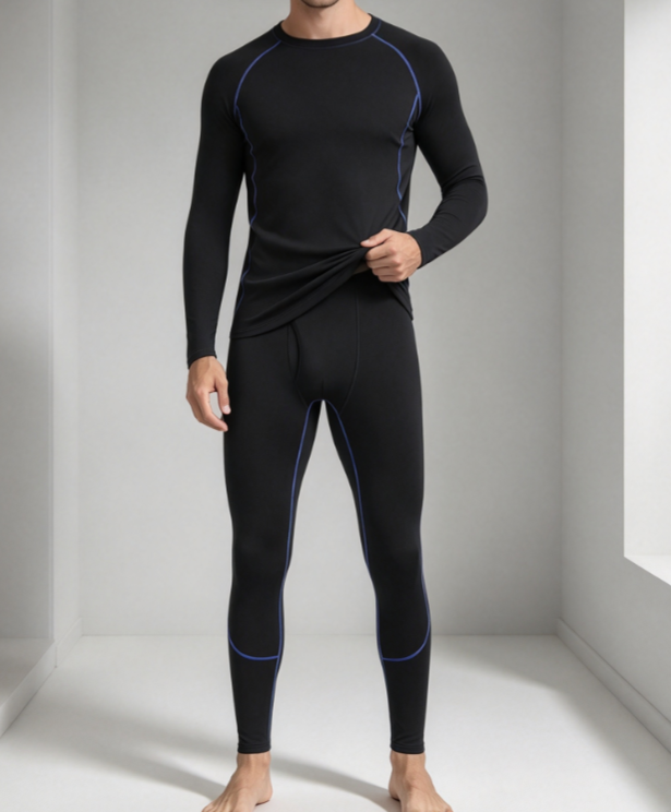 48 Men's Fleece Lined Thermal Underwear Set for Cold Weather - Image 1