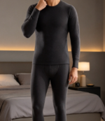Men's Waffle Knit Thermal Henley Shirt Long Sleeve
