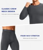 Men's Fleece Lined Thermal Underwear Set for Cold Weather Activities - Image 2