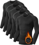Men's Fleece Lined Thermal Compression Shirt Long Sleeve Athletic Base Layer - Image 2