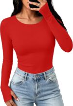 Women's Fitted Thermal Layering Shirt Long Sleeve with Thumb Holes - Image 2