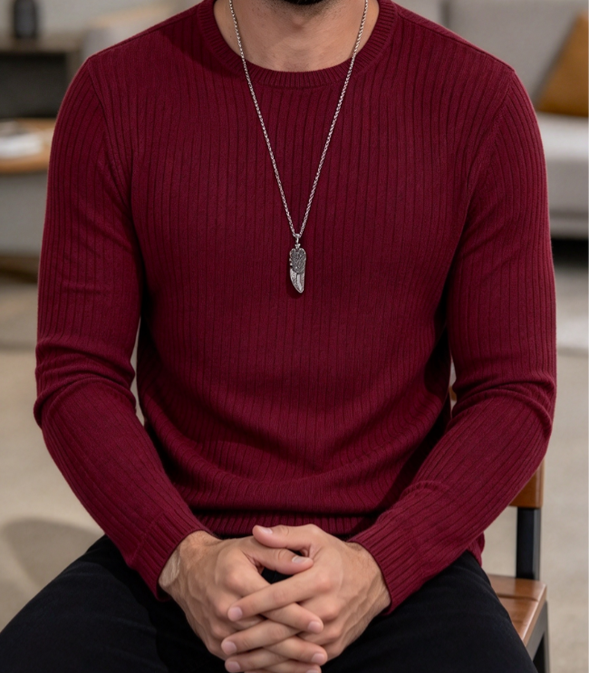 9 Men's Ribbed Thermal Shirt Long Sleeve Stretch Crewneck Undershirt - Image 1