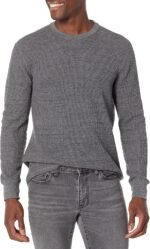 Men's Slim Fit Waffle Knit Thermal Shirt Long Sleeve with Ribbed Trim - Image 2
