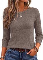 Women's Crewneck Thermal Shirt Long Sleeve Everyday Top - Image 2
